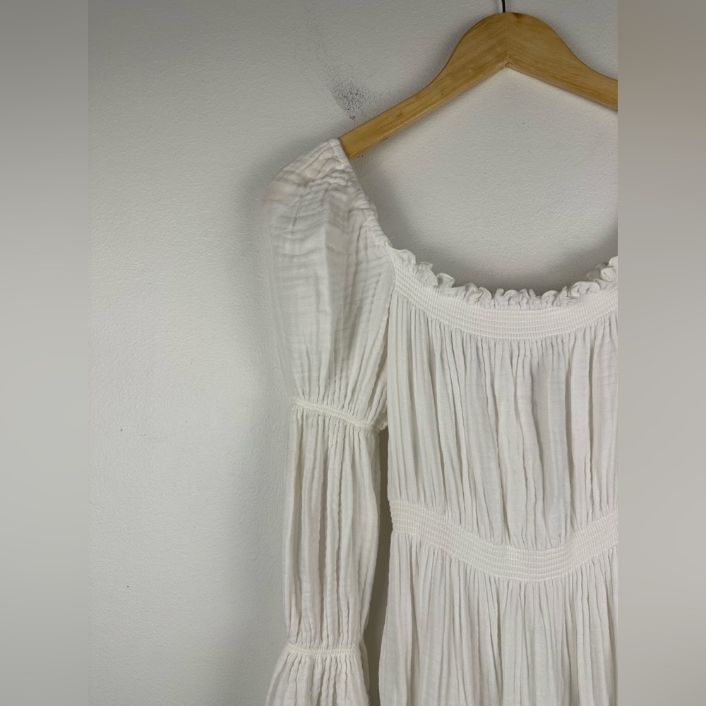NOTHING FITS BUT Seine Maternity Gown Cotton Gauze Nursing Off Shoulder Sz S/M - Picture 6 of 12